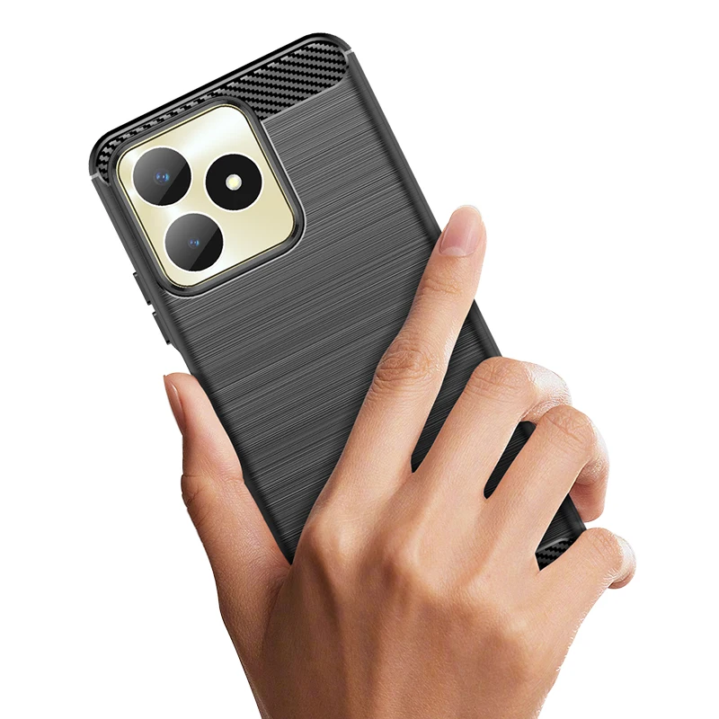 Чехол для телефона с текстурой под карбон для Realme C51 C53 C51S Note50, ударопрочный чехол из углеродного волокна для Realme Narzo N53