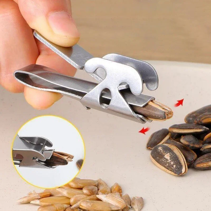 Stainless Steel Nut Sheller Peanut Pincers Melon Seeds Opener Pistachio Sunflower Seeds Peeler Walnut Plier Clamp Kitchen Tools