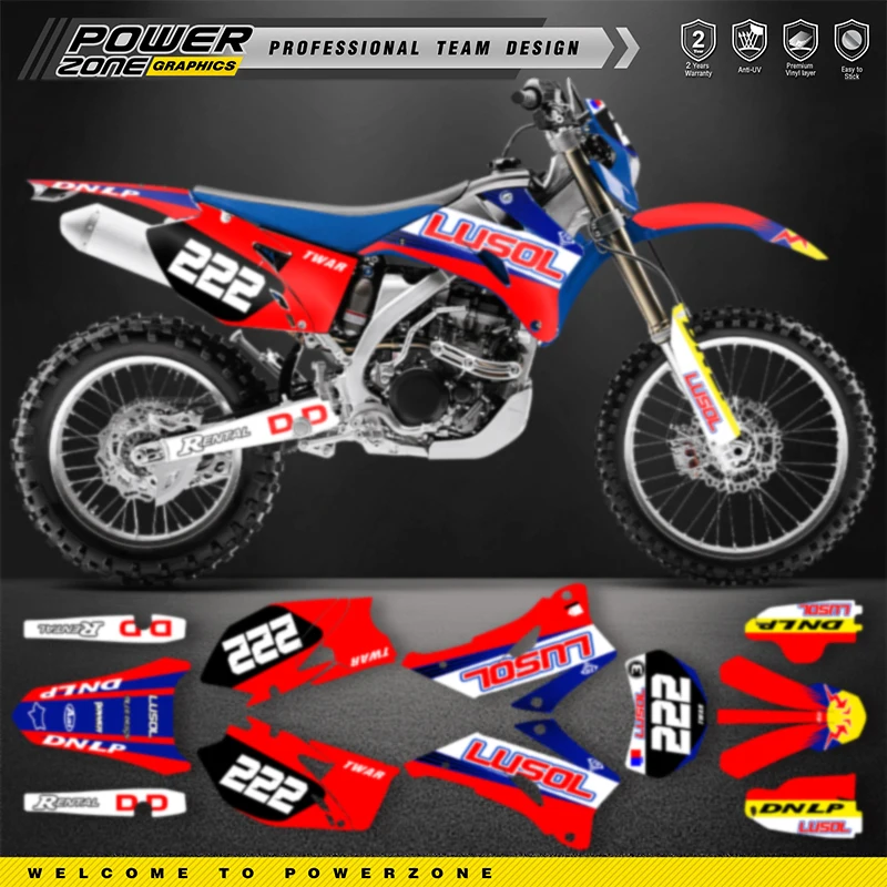 Decalques de fundo gráficos de equipe personalizados PowerZone para kit de adesivos 3M para YAMAHA WRF250 2007-2013 WRF450 2007-2011 01