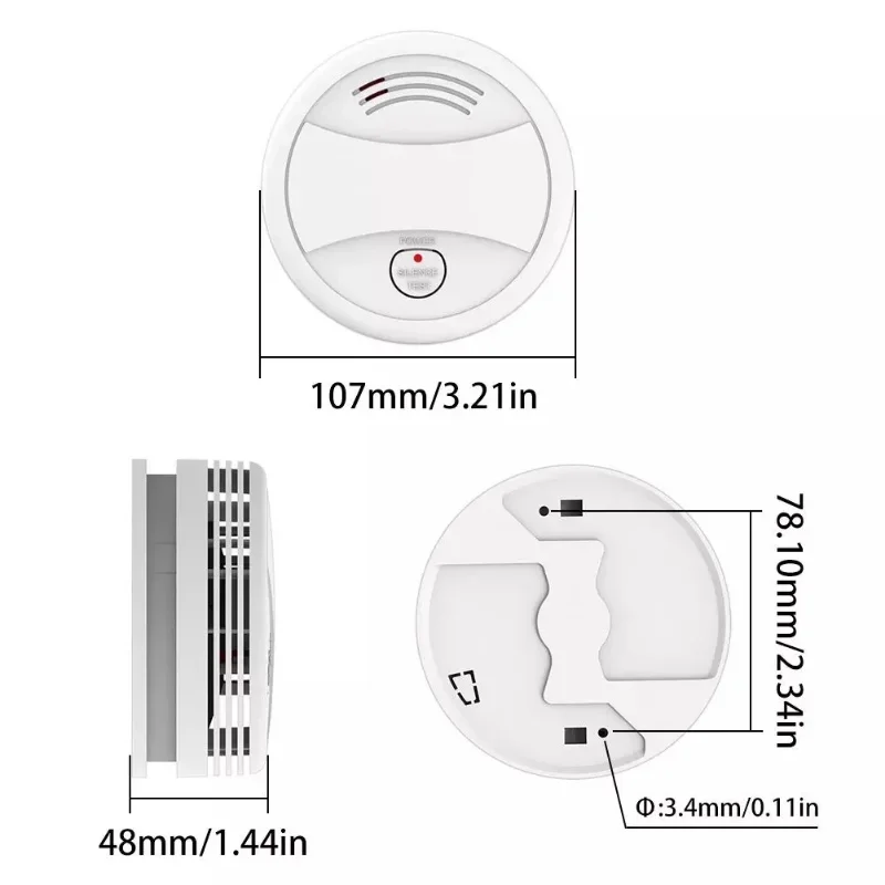 Détecteur de fumée intelligent Tuya, alarme Wi-Fi, application intelligente, informations, détecteur de fumée push, lutte contre l'incendie, protection de sécurité