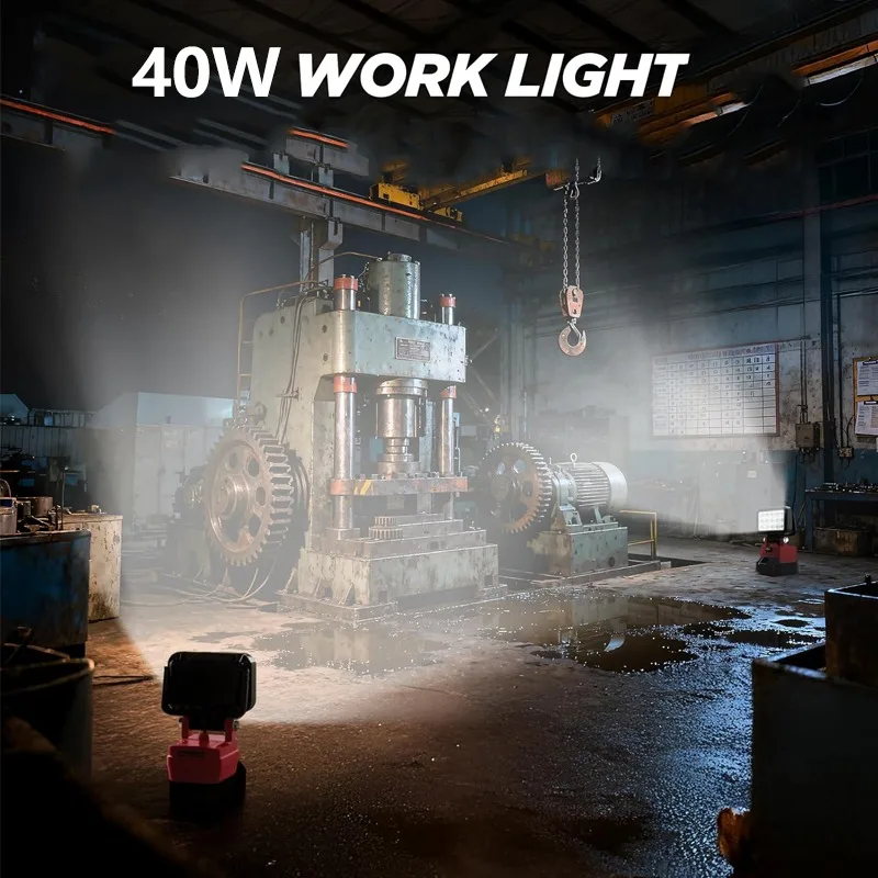 6000 لومن LED ضوء العمل لبطارية ديوالت/ماكيتا/ميلووكي 18 فولت 20 فولت كشاف ضوء لاسلكي مع منافذ USB مزدوجة مصباح يدوي خارجي