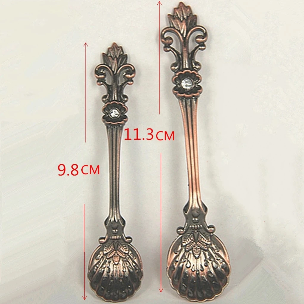 Retro Coffee Tea Mixing Stirring Spoon Ice Cream Dessert Spoon Arabic Style Zinc Alloy Kitchen Guest Gadgets Tableware Spoon