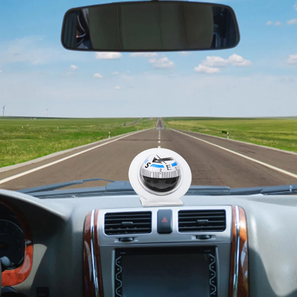 

2pcs Large Car Dashboard Compass Balls Vehicle Navigation Camping Road Trips Easy Install Durable Automotive Interior