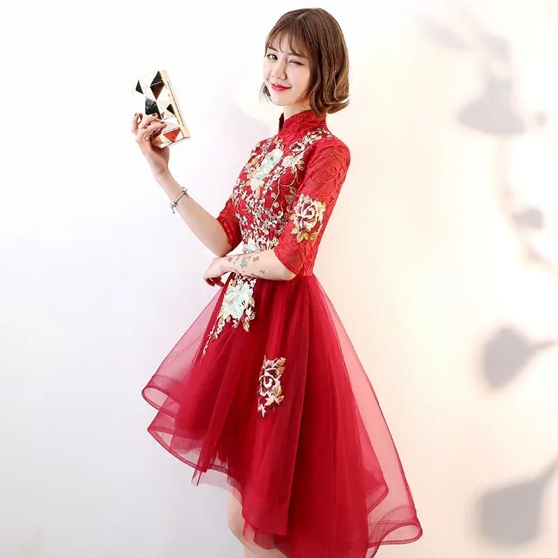 

Oriental Womens Evening Cheongsam Wedding Party Dress Traditional Chinese Style Elegant Qipao Long Gowns Retro Vestido S-XXXL