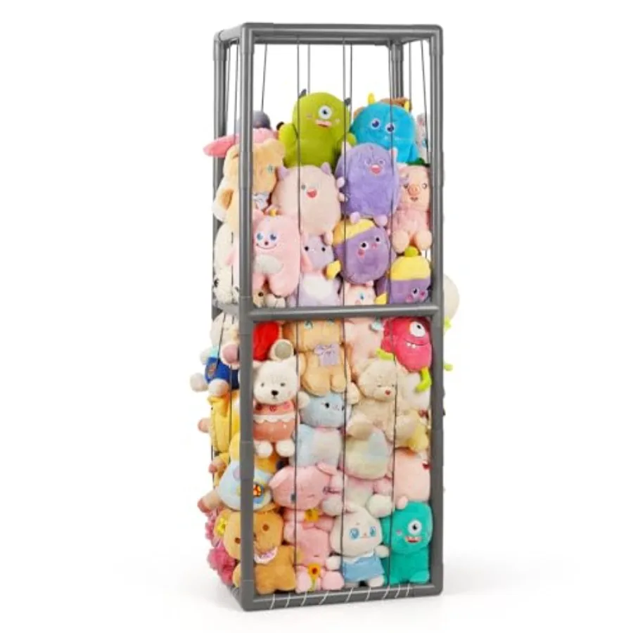 

Trycooling Stuffed Animal Storage Zoo Stuffed Animal Holder Space Save Vertical Stuffed Animals Storage PVC with Elastic Band a