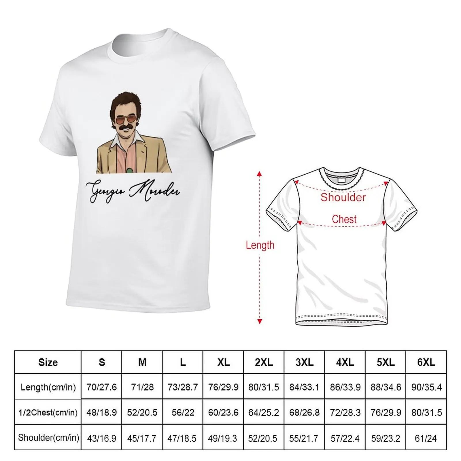 Georgio Moroder Art T-Shirt korean fashion graphics mens vintage t shirts