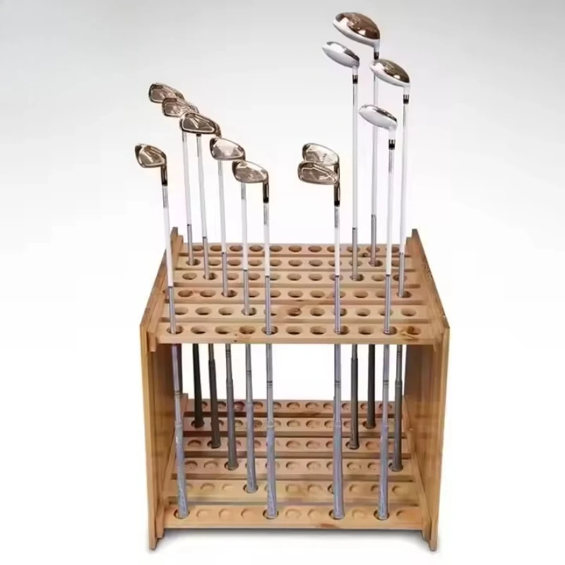 Convenient Foldable Wooden Golf Club Rack Push Rack Display Organizer Golf Products Foldable Golf Club Rack Storage