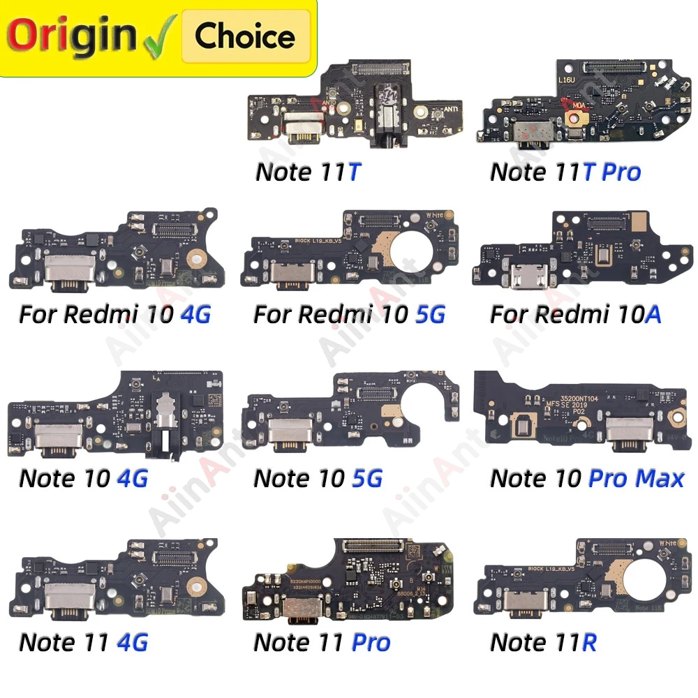 Base inferior, conector de placa de carga USB, puerto de carga, Cable flexible para Xiaomi Redmi Note 10 11 10A 10C 11R 11T Pro Plus Max 4G 5G