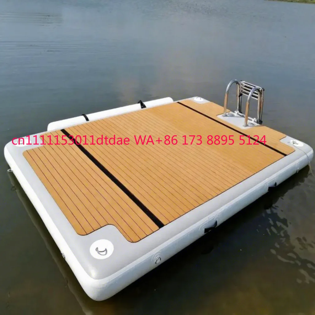 Inflatable Floating Platform for Nova Yacht Sun Bathing 0.9mm PVC Inflatable Island Raft for Water Sports Pool Lake Sea 5-10