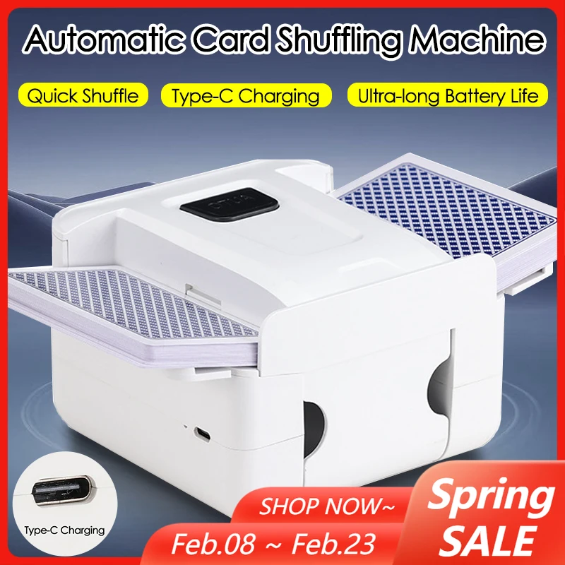 

Автоматическая машина для тасования карт, 2000 мАч, электрическая машина для тасования карт, 2 колоды, миксер для карт, устройство для быстрой тасования покера для настольных игр