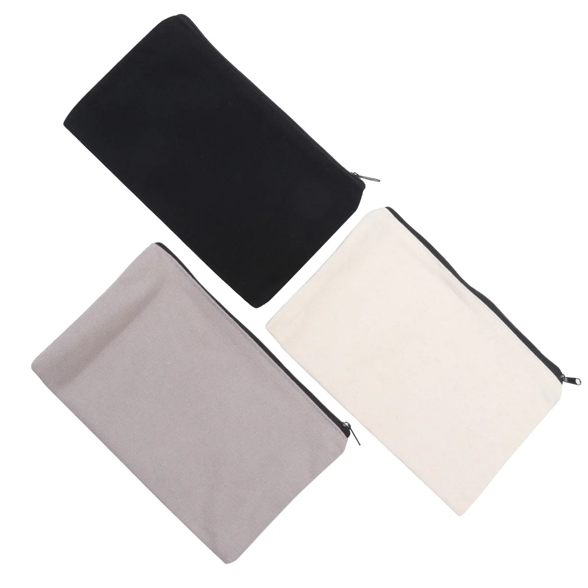 

12pcs Zipper Pencil Case Canvas Stationery Bag Storage Pouch Portable Makeup Bags Travel Cosmetics Pouch Eco Friendly Durable