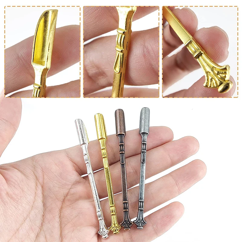 5Pcs Metal Mini Shovel Spoon Stainless Steel Scoop Gold Spoon Coffee With Ring Novel Tableware Mini Scoop Metal Medicine Spoon