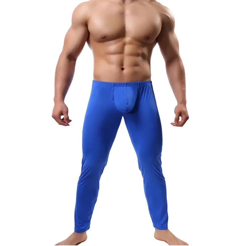 

Men Underwear Bottoms Long Johns Sexy Bottoms Pajama Low Rise Tight Legging Pouch Warm Thermal Underwear Bottoms Pajama Pants