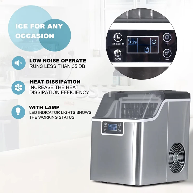 صانع الثلج التجاري متعدد الوظائف، سعة كبيرة أوتوماتيكية صغيرة لمتجر شاي الحليب للاستخدام المنزلي، صانع مكعبات الثلج ورقائق #6