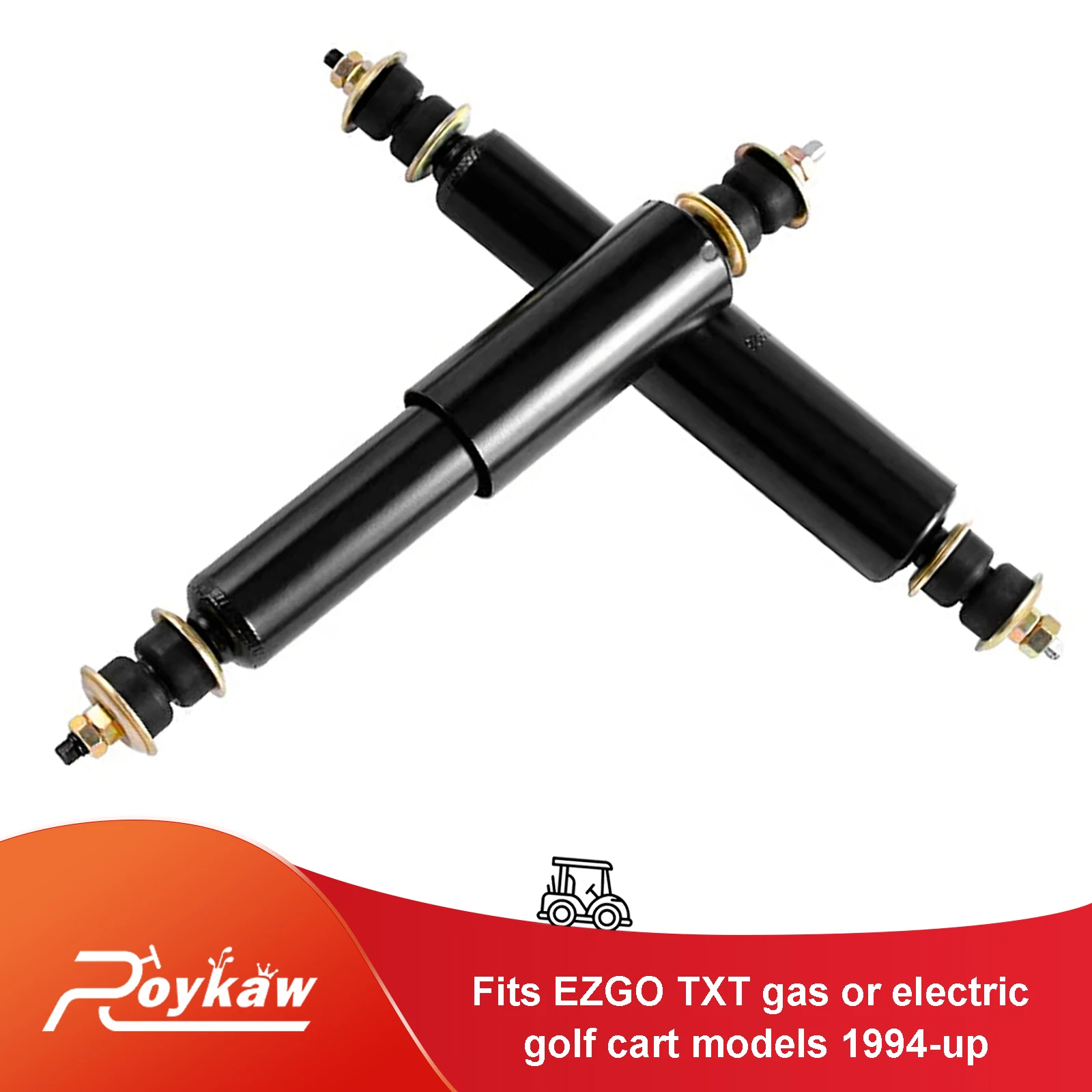 Roykaw Golf Cart Front & Rear Shock Absorbers Kit for EZGO TXT 1994-up G&E, OEM #76418-G01,70248-G01,70324-G01,76419-G01, 4 PCS