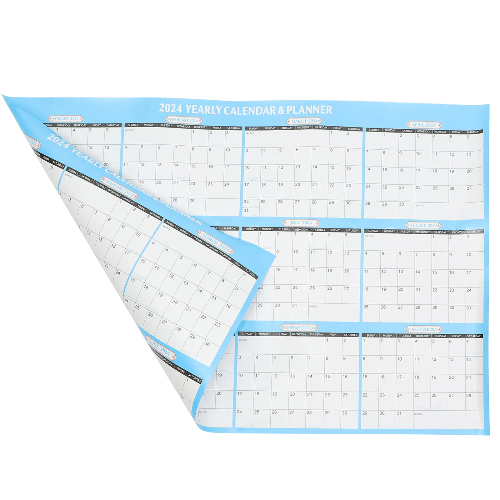 

Hanging Calendar 2024 Yearly Wall Planner Clear Printed Delicate Design Home Office Use Yearly Wall Calendar 2024