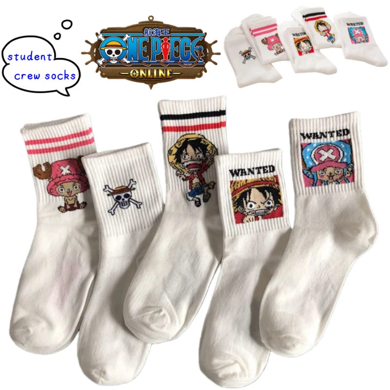 One Piece Monkey D. Luffy Anime Merchandise Cute Mid-Calf Socks High-Style Comfortable and Breathable Sports Socks for Students
