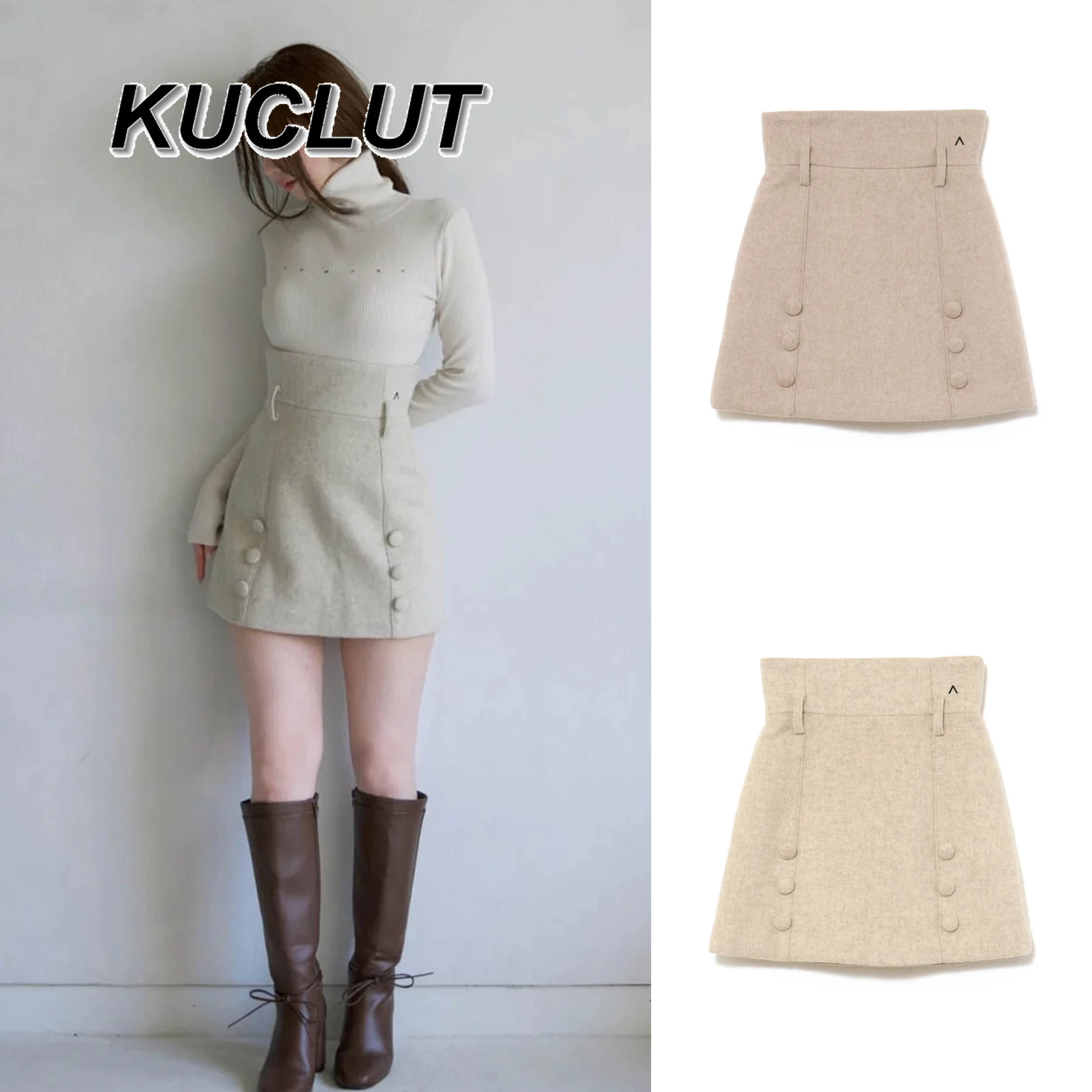 

Japanese Niche Design Girl High Waist Slim Fit Mini Skirt Fashion 2025 New Autumn Winter Woolen Short Skirts for Women