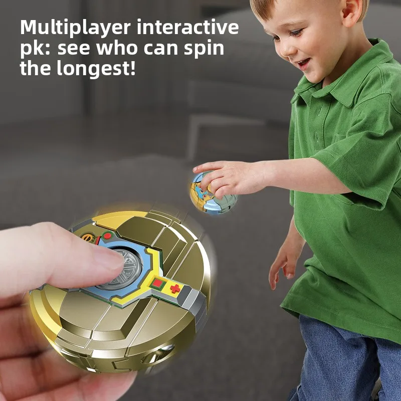 TikTok Blockbuster 2025, Robot gyroscope Transformable du bout des doigts, conception 2 en 1, Rotation lisse, Transformation amusante, matériau Eco-ABS