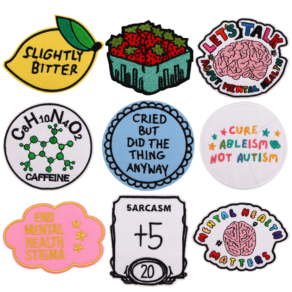 

Quotations Theme Patches For Clothes Men DIY Embroidery Applique Fusible Patch DIY Ironing Stickers Badge Fashion Decorations