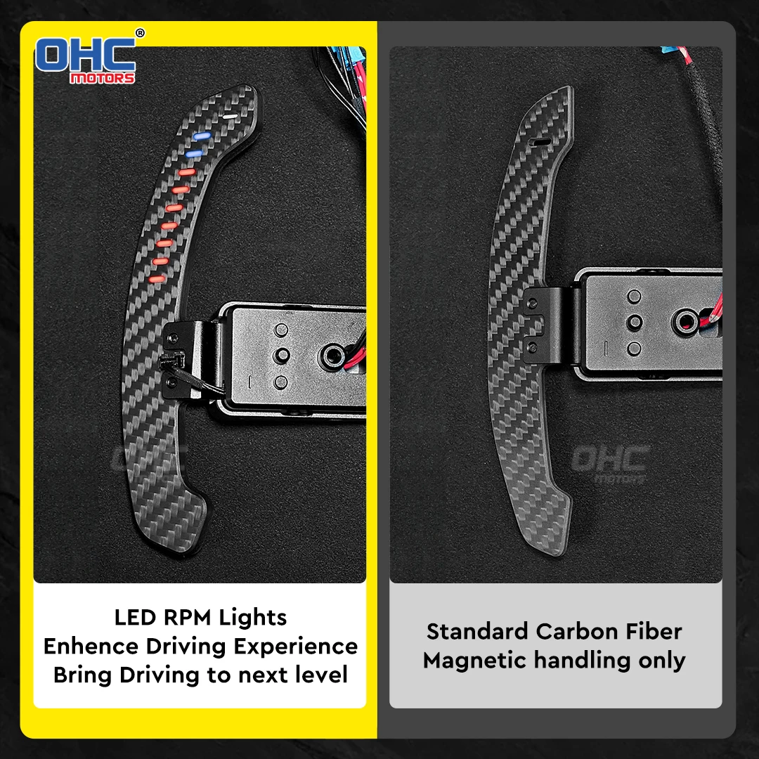 LED Magnetic Carbon Fiber Paddle  Shifters For BMW F10 F06 F07 F11 F18 F12 F13 F01 F02 F30 F31 F32 F33 F34  2 3 4 5 6 7 Series