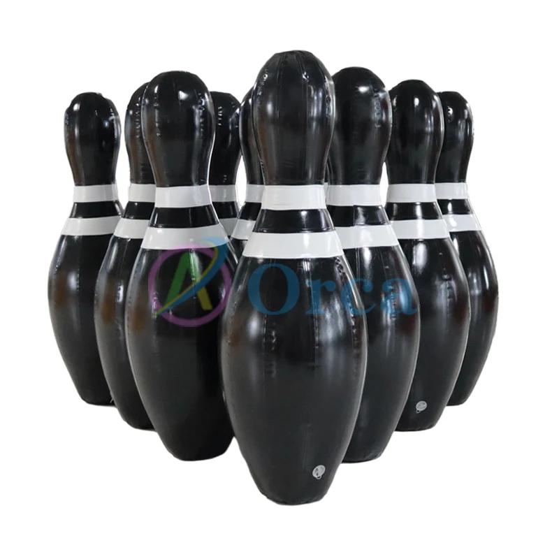 

Customized Black Inflatable Zorb Ball Bowling Pins Inflatable Bowling Set for Human Bowling Outdoor Funny Game