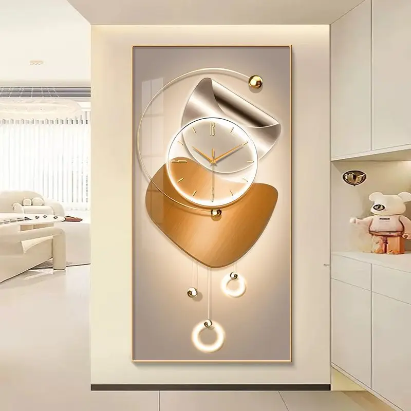 

Современная простая декоративная роспись на крыльце с часами, украшение для гостиной, коридор, настенные часы