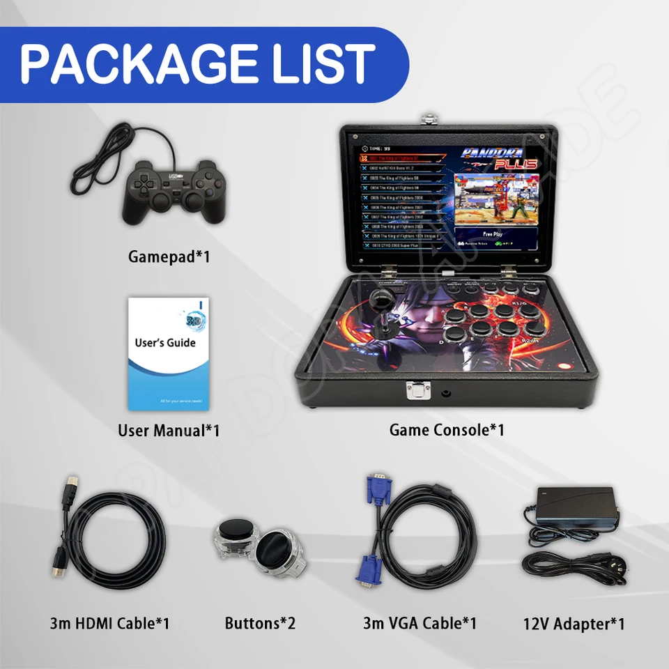 Descubre Pandora Box X Plus Stick HDMI: Una experiencia de juego inigualable 11 Consola Pandora DX Plus, consola Arcade portátil plegable de 14 pulgadas, caja 26800 en 1, pantalla HD de 720P, Mini Arcade Moonlight