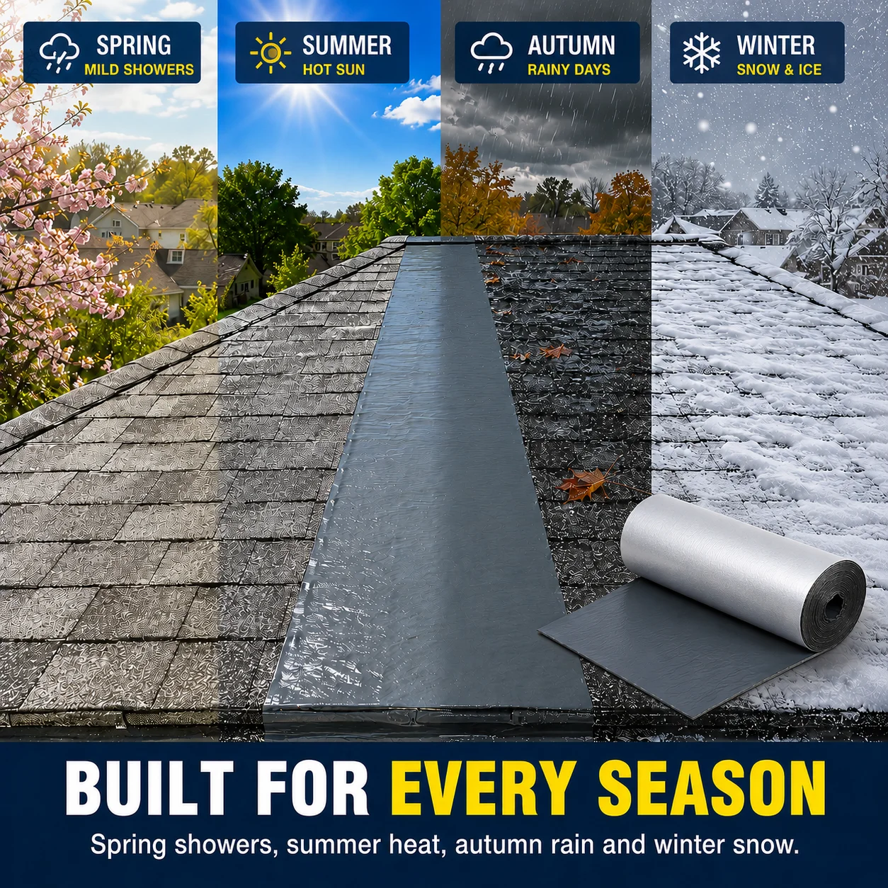 Heavy Duty Self Adhesive Waterproof Membrane Instant Leak Proof Repair Seal Tape Outdoor Roof Construction Waterproof Material