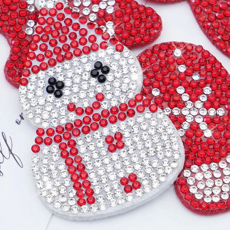 10 Stück Weihnachts-Diamantmuster Schneemann Rentier Aufnäher für Kleidung Tasche Schuh-Serie Bestseller Stickerei-Aufnäher – Detail 2