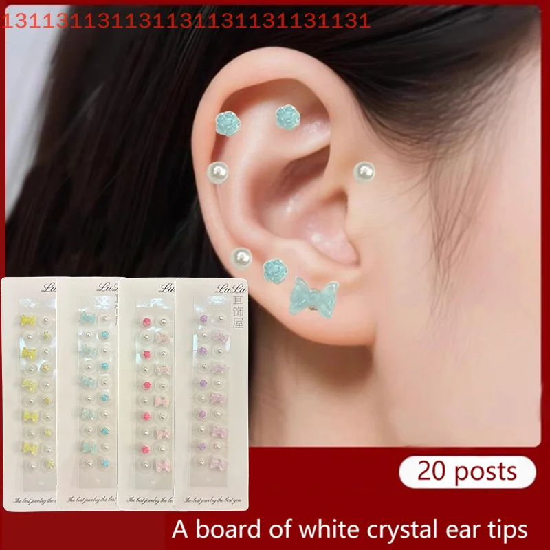 

Fashion Exquisite Bowknot Colorful Flower Pearl Ear Point Stickers Ear Pressure Stick Acupuncture Auricular Ear Stickers Massage