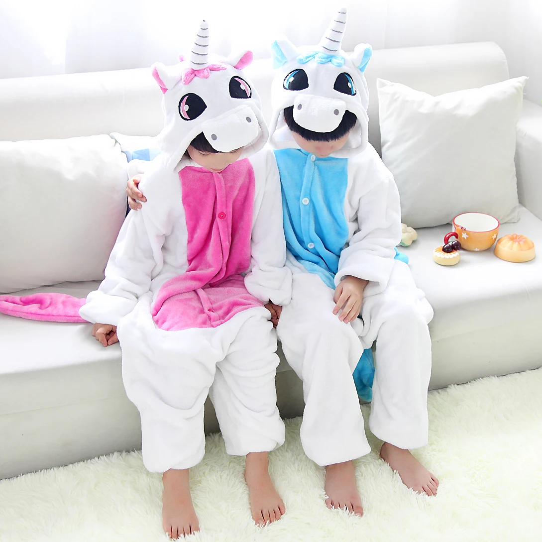 

Kigurumi Unicorn Cartoon Onesies Kids Children Animal Pajamas Girls Boys Anime Cosplay Costumes For Christmas Halloween Party