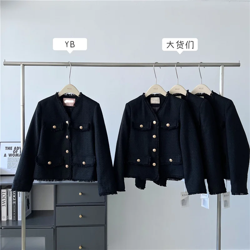 Commuter Street Vintage Jacket Female Coat Office Button Lady Solid Long-Sleeved Vintage Street Peter Pan Collar Top Mujer Jacke