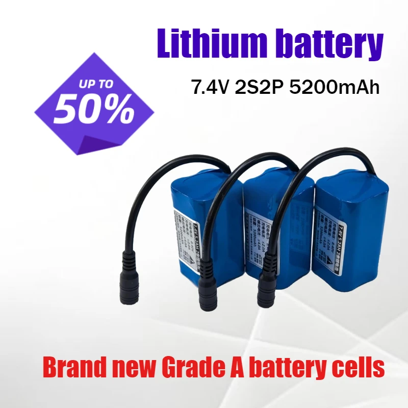 

18650 7.4V 5200mAh 2S2P Lithium battery for Bait Casting Boat Groundbaiting with Electronic Scale Rechargeable Lithium Battery