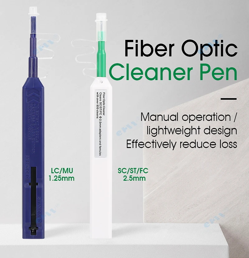 1.25mm / 2.5mm Fiber Optic Cleaner Pen LC/SC/FC/ST 1.25/2.5mm Anti static connector Adapter 800 Cleaning Pen Smart cleaner SC