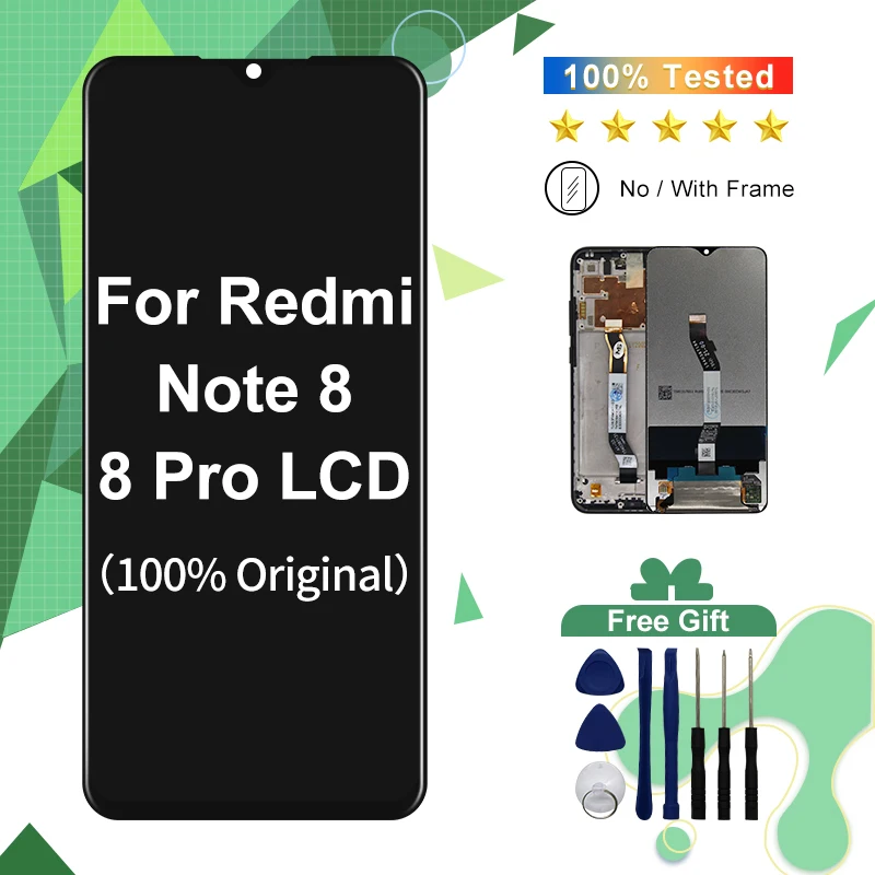 For Xiaomi Redmi Note 8 LCD M1908C3JG Display Screen Touch Digitizer For Redmi Note 8 Pro LCD M1906G7G M1906G7I Replace Parts