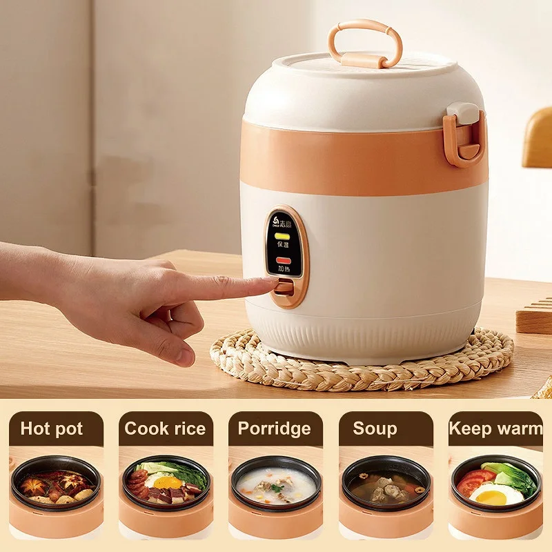 1.2L Mini Electric Rice Cooker Multi-function Electric Cooker Cooking Noodles Soup Pot Automatic Keep Warm For 1~2 People