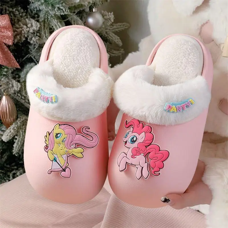 

Kawaii Anime Creative Cute Anime Children's Cotton Slippers Cartoon My Little Pony Warm Winter Home Indoor and Outdoor Slippers