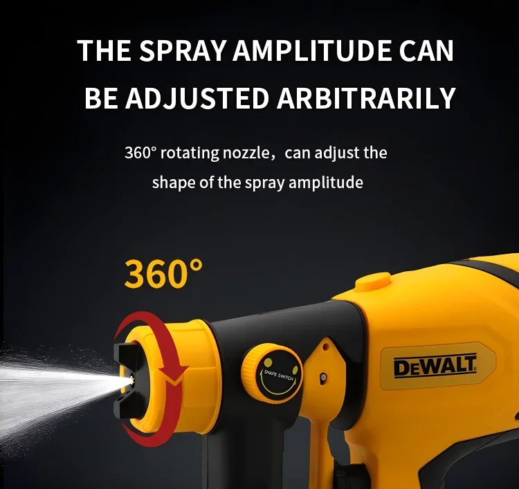 Dewalt Airbrush Bürstenlose Elektrische Spritzpistole Leichter Farbsprüher für gleichmäßigen Sprühnebel bei Heimwerker- und DIY-Projekten – Detail 12