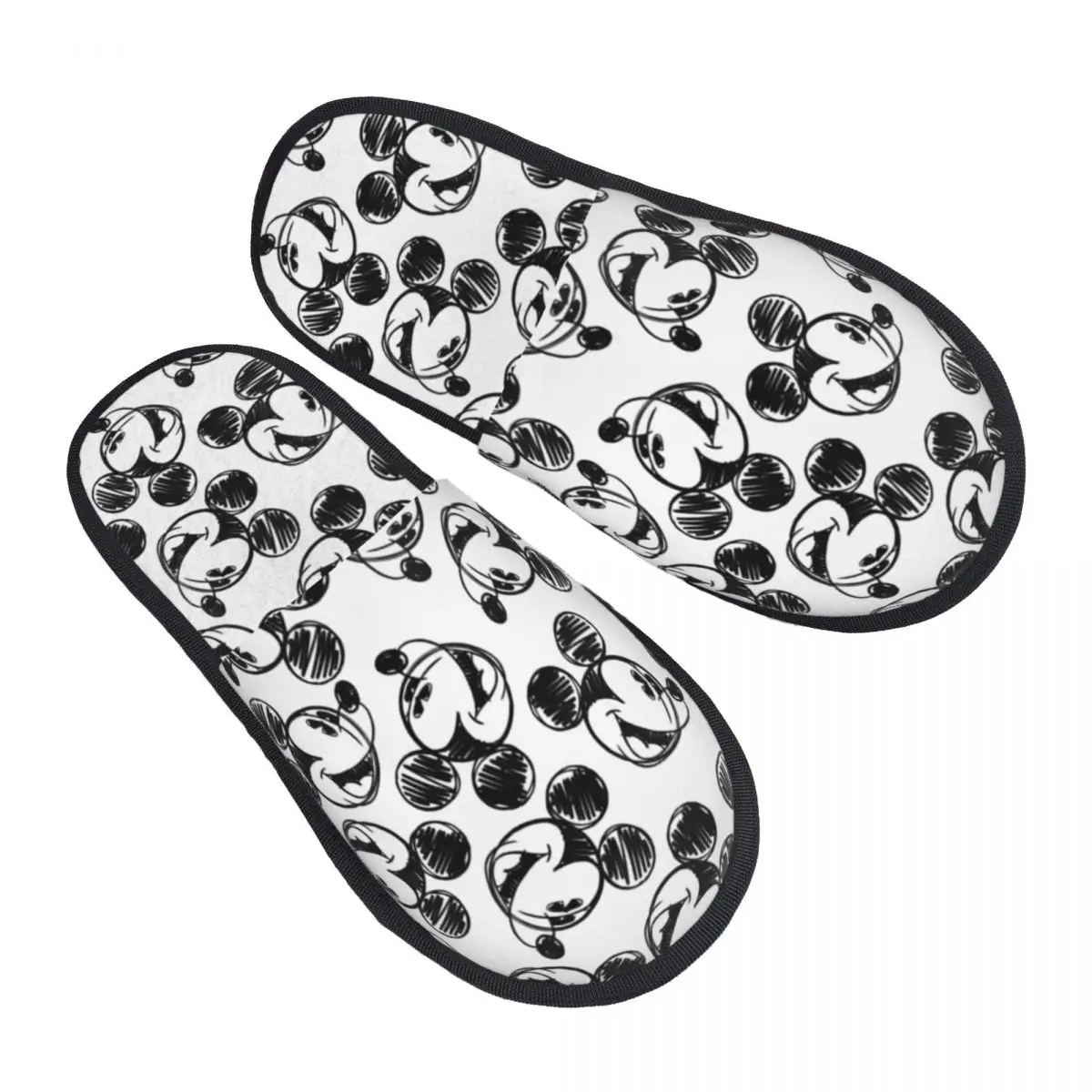 

Зимние тапочки с Микки Маусом, домашние мягкие бытовые меховые тапочки, противоскользящие шлепанцы