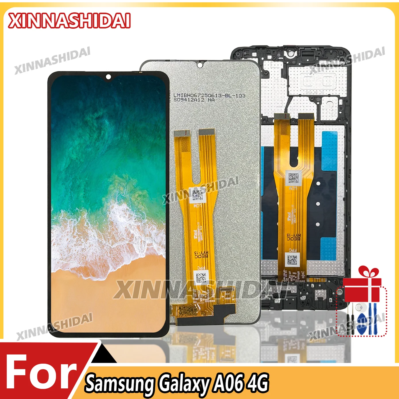 6,5-Zoll-LCD für Samsung Galaxy A06 LCD 4G SM-A065F SM-A065M LCD-Display-Bildschirm-Ersatz-Digitizer-Einheit mit Rahmen