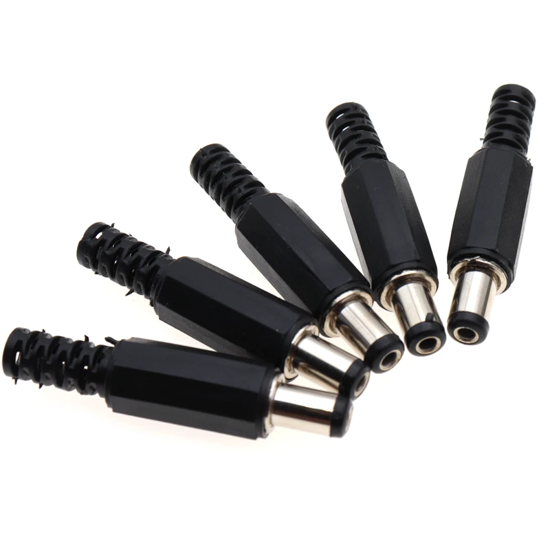 10 buah 5 pasang DC konektor daya Pin 2.1x5.5mm steker betina Jack + colokan jantan Jack soket adaptor DC-022B
