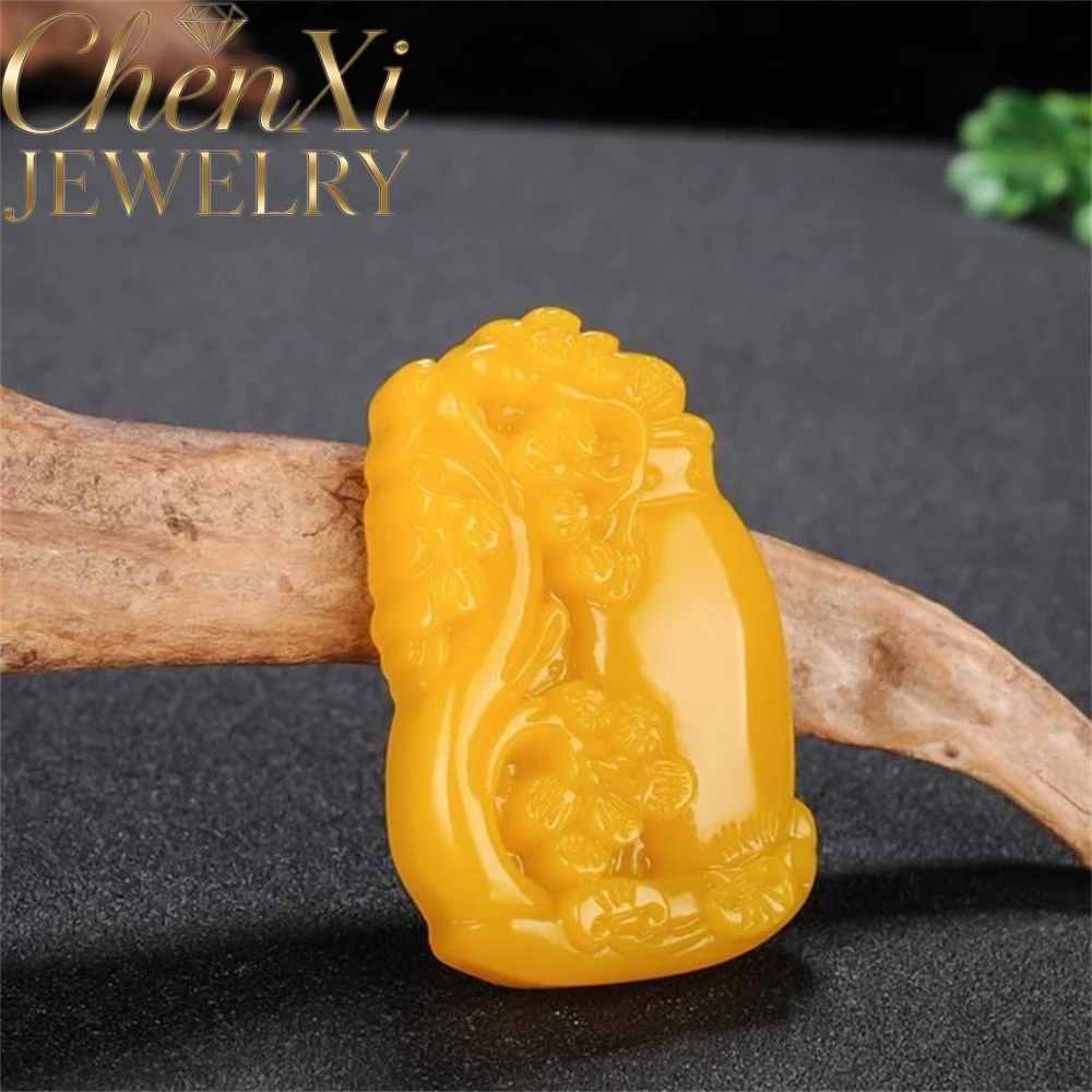 

High-end Hetian Yellow Dragon Jade Chicken Fat Yellow Vase Pendant Luxury Quality Fashion Jewelry Exquisite Elegant Mascots Gif
