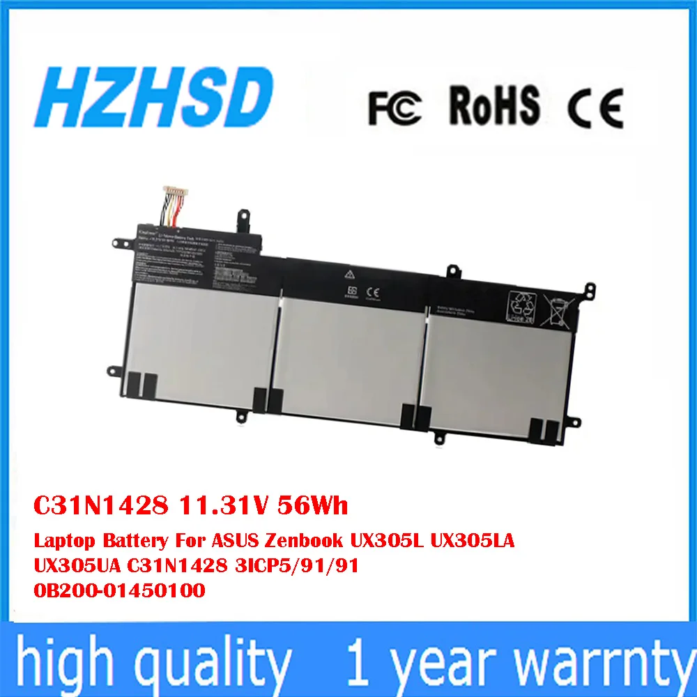 

C31N1428 11.31V 56Wh Laptop Battery For ASUS Zenbook UX305L UX305LA UX305UA C31N1428 3ICP5/91/91 0B200-01450100