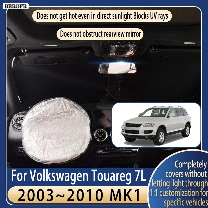 Steering wheel Car Sun Visor For Volkswagen Touareg 7L 2003~2010 Summer Cooling Accessories Front Windshield Sunshade Insulati