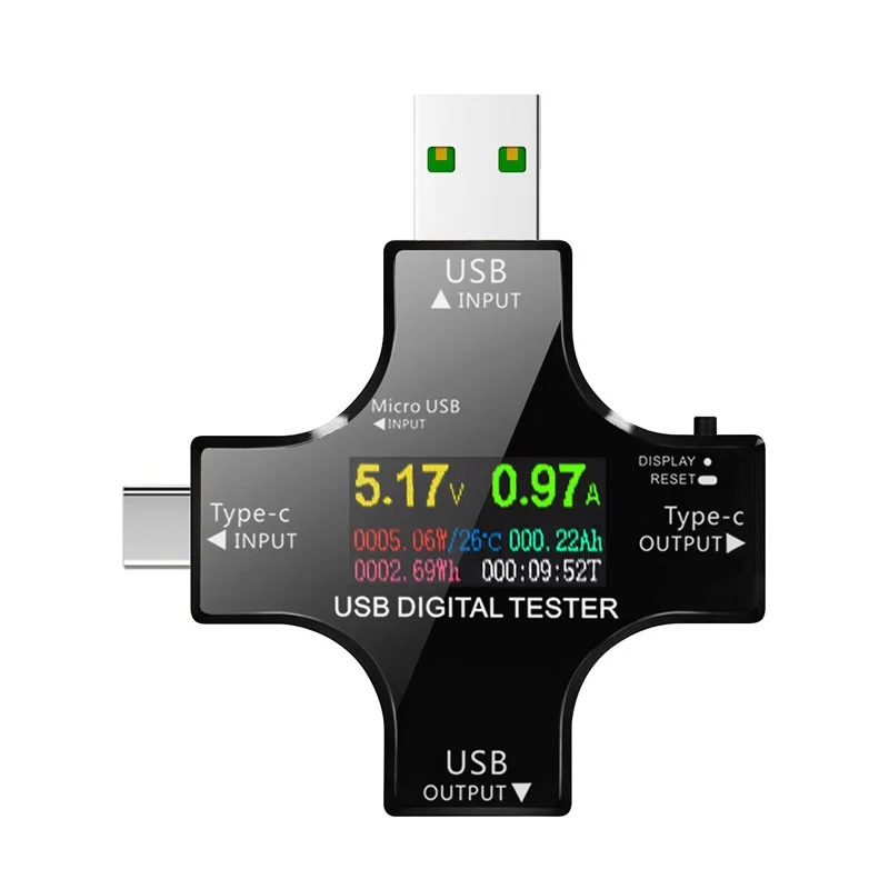 

USB-тестер TFT Цветной Bluetooth Type-C PD Цифровой вольтметр Измеритель тока Амперметр Напряжение Usb Тестер тока Измерение
