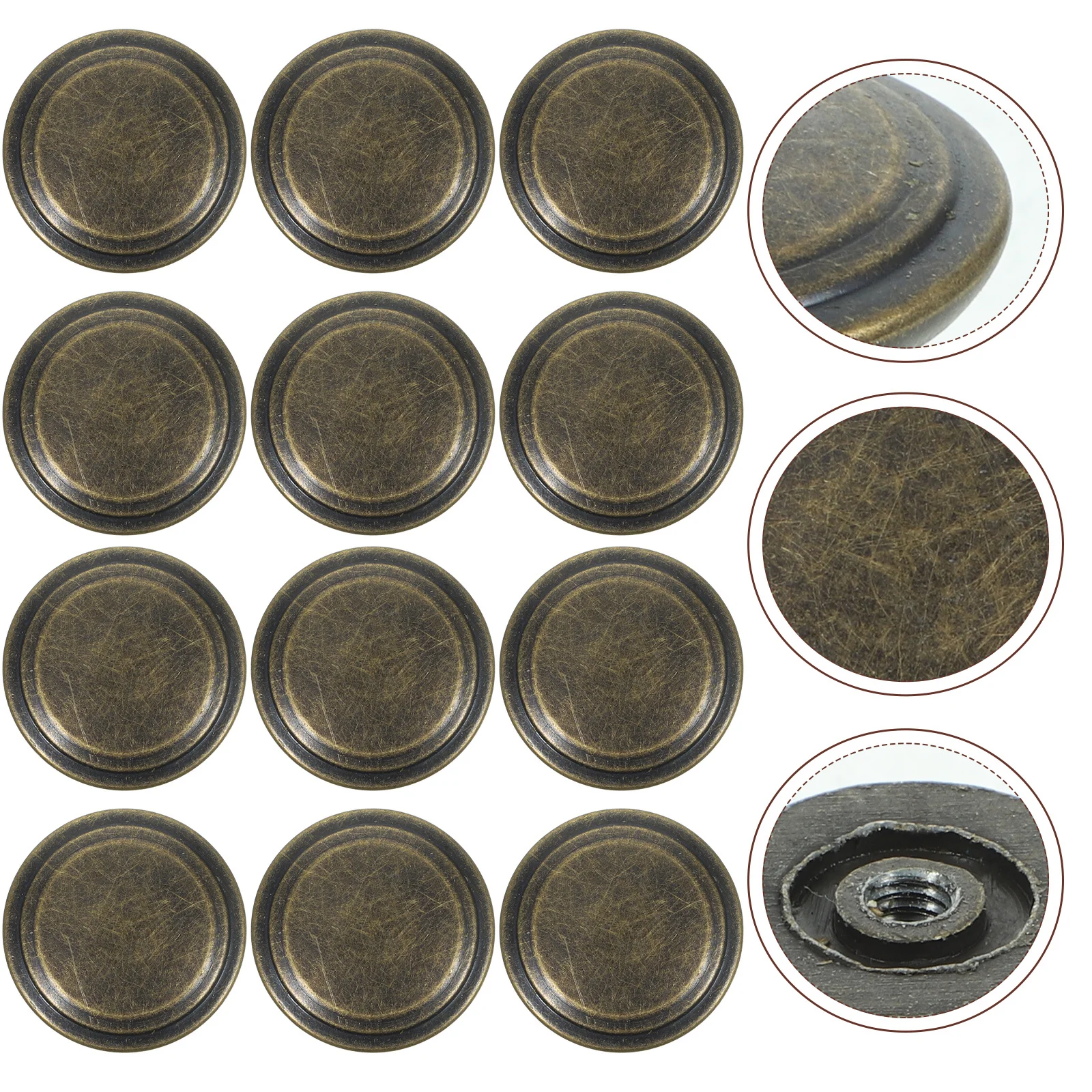 

12Pcs Vintage Round Dresser Knobs Compact Lightweight Decorative Drawer Pulls for Cabinet Wardrobe Cupboard Furniture Handles