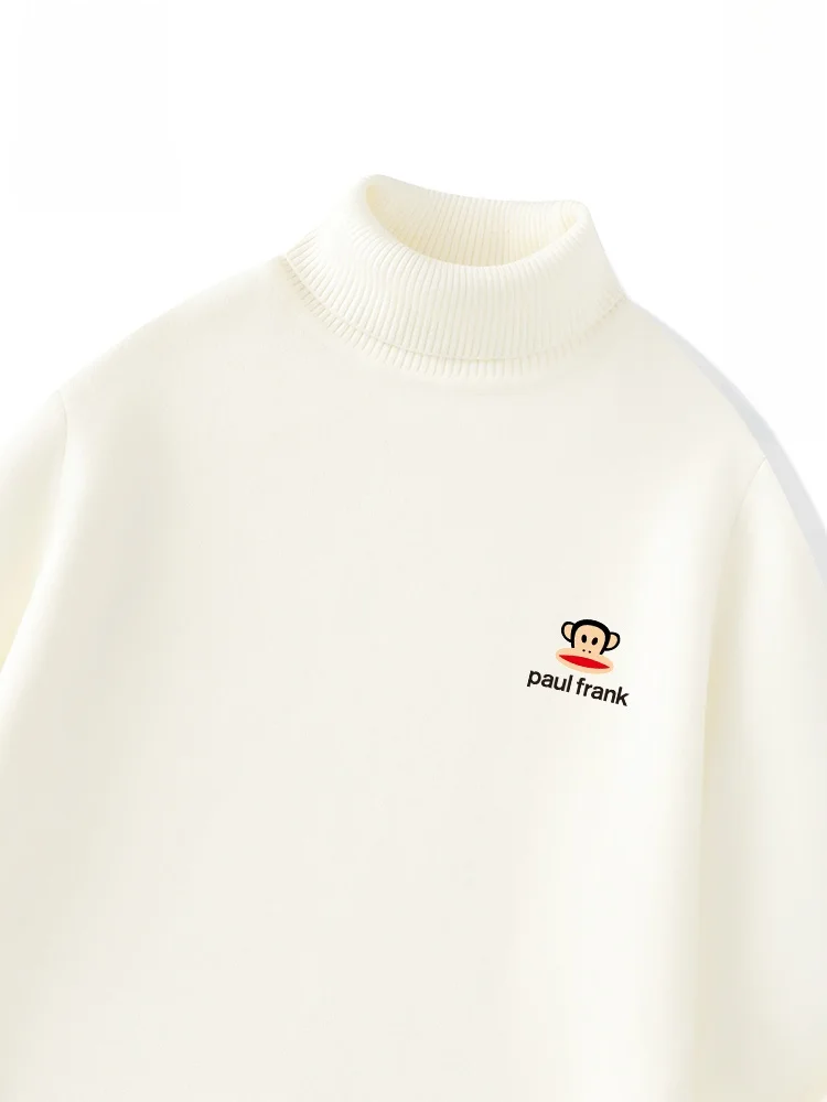 

Thiened One-Piece Fce High Collar Knitted Sweater Winter Faion Urban Sle for Men And Women Casual Wear