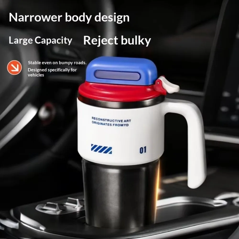 304 Stainless Steel Sports Insulated Bottle One-Click Open Lid Large Capacity Insulated Cup Car-Mounted Ice Maker Built-in Straw