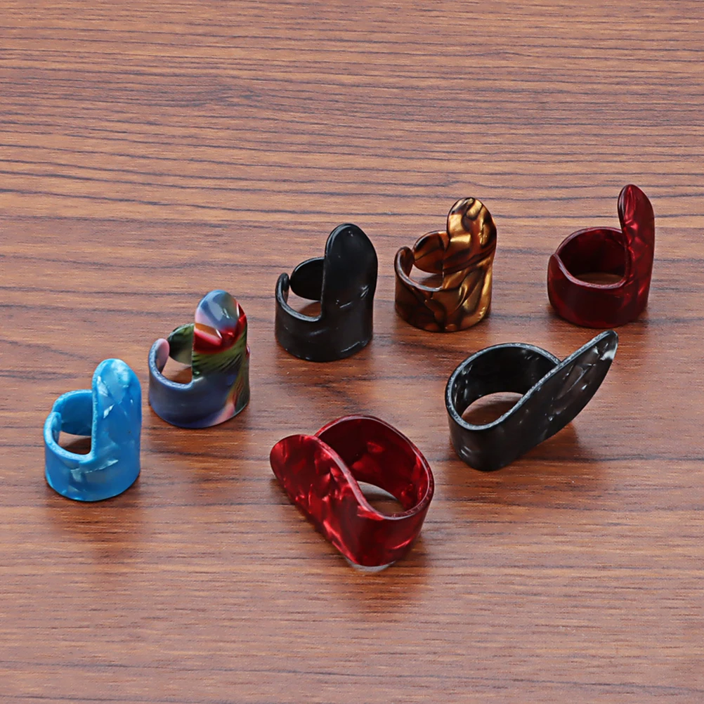 

7pcs Plastic Finger Picks Adjustable Thumb Finger Protector For Guitar Acoustic Electric Ukulele Banjo Durable Practice Tool